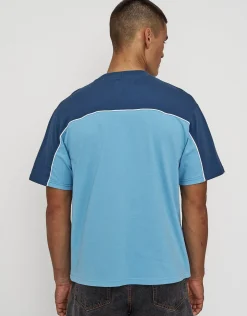 Aero Piped Relaxed Fit T Shirt in Ice Blue