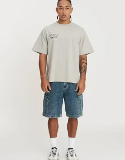 Anime Car Relaxed Fit T Shirt in Alloy Grey