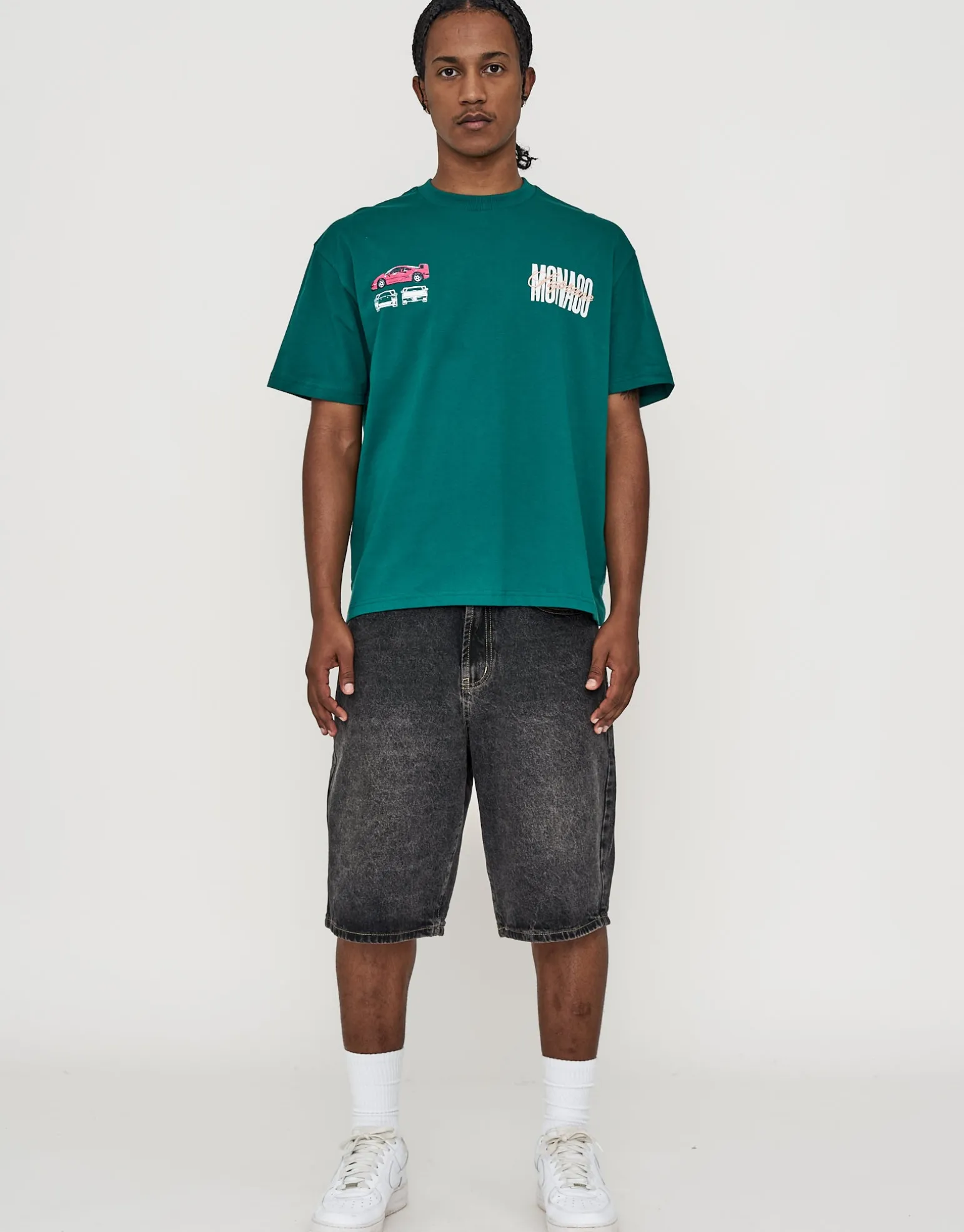 Anime Car Relaxed Fit T Shirt in Alloy Grey