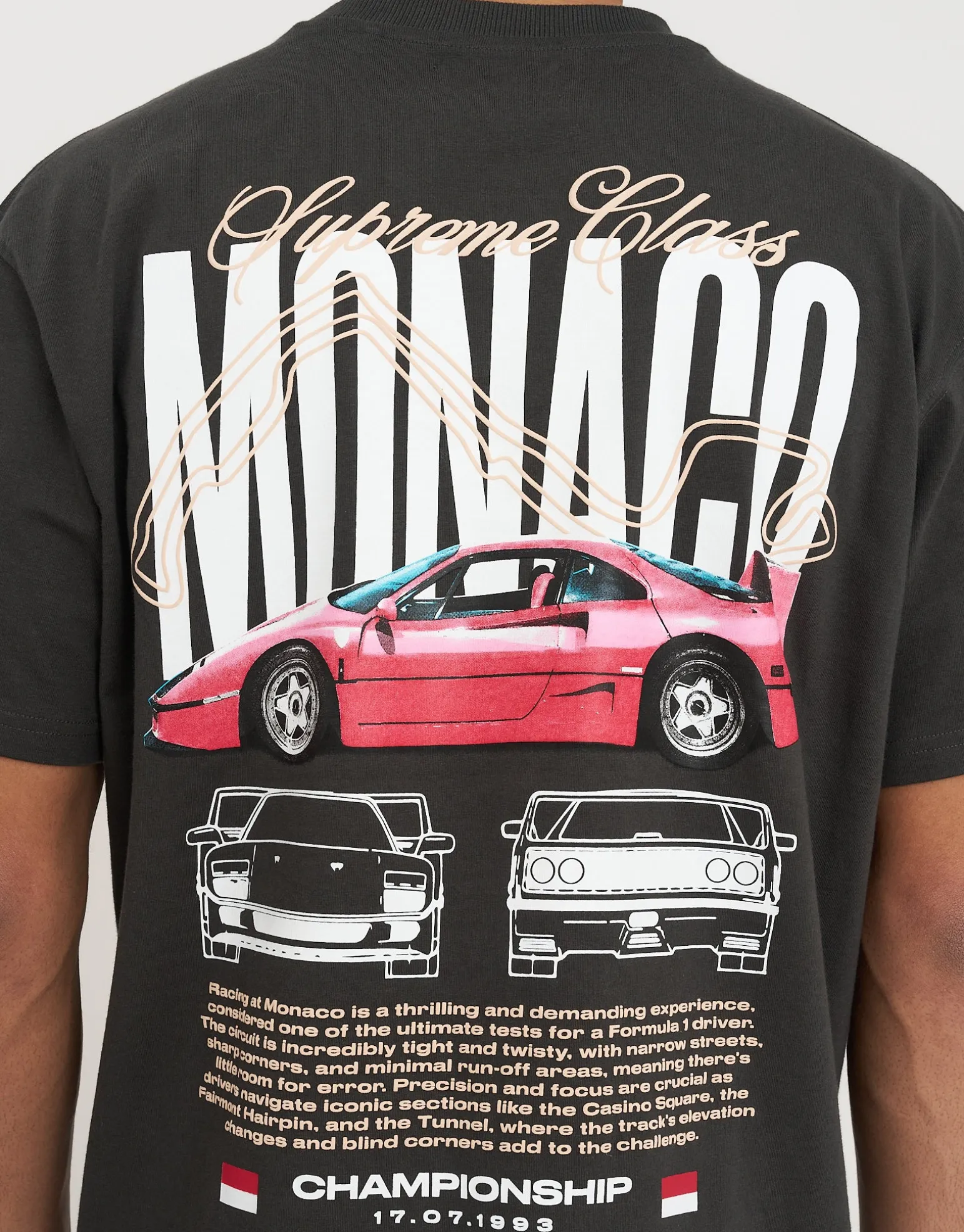 Anime Car Relaxed Fit T Shirt in Alloy Grey