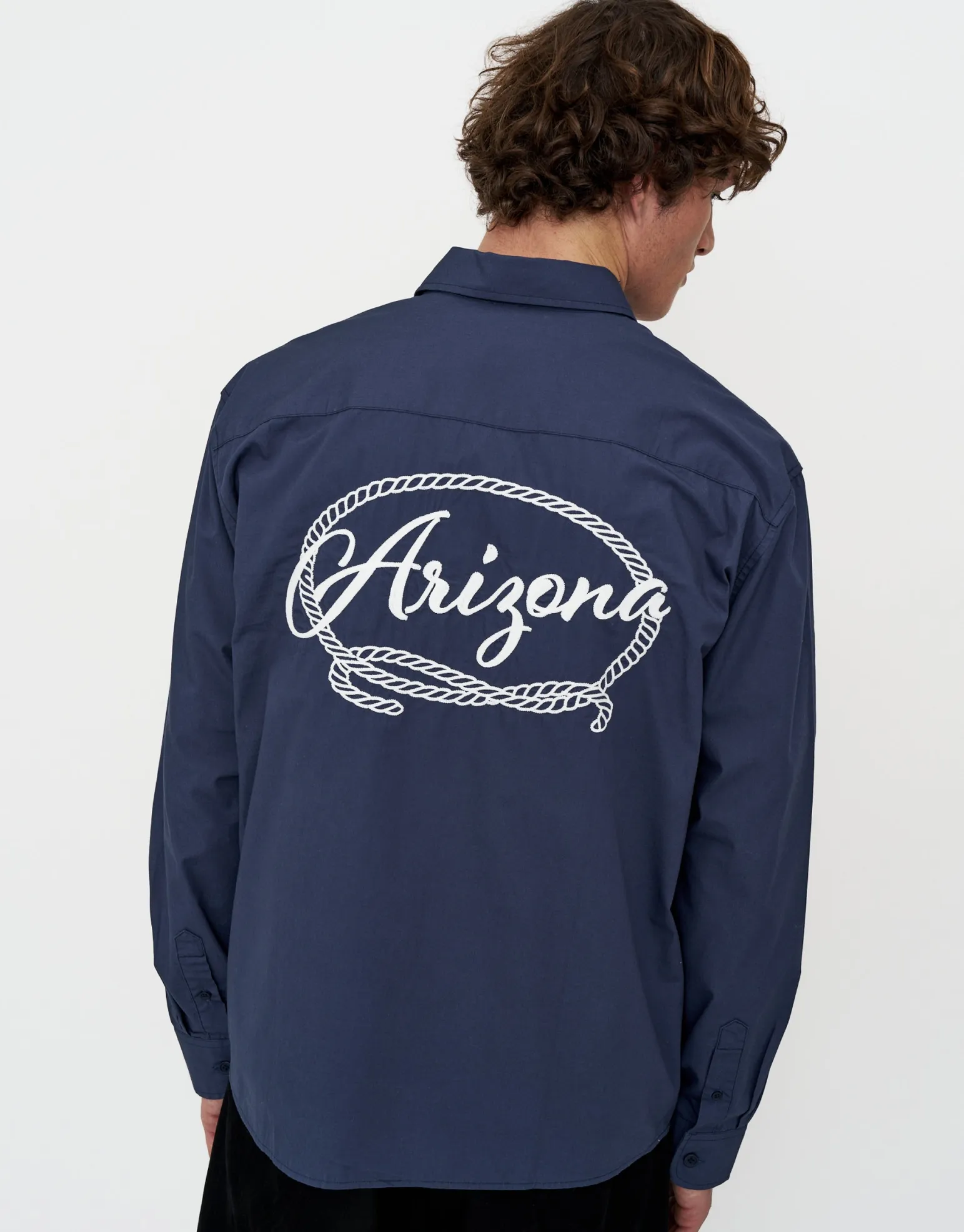 Arizona Embroidered Long Sleeve Shirt in Midnight