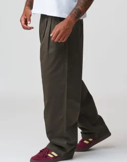 Baggy Double Pleated Pants in Black