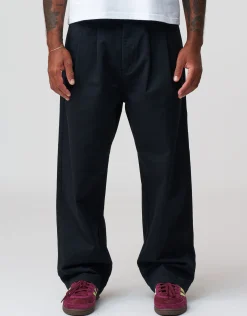 Baggy Double Pleated Pants in Black