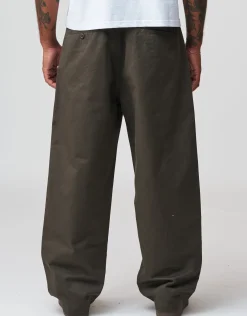 Baggy Double Pleated Pants in Tan