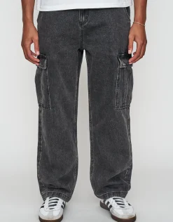 Baggy Fit Cargo Jeans in Swedish Black