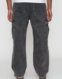 Baggy Fit Denim Cargo Jeans in Vigor Blue