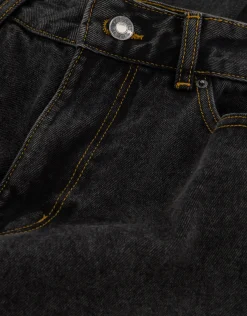 Baggy Fit Jeans in Black/white Stitch