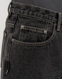 Baggy Fit Jorts in Acid Black