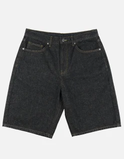 Baggy Fit Jorts in Acid Black