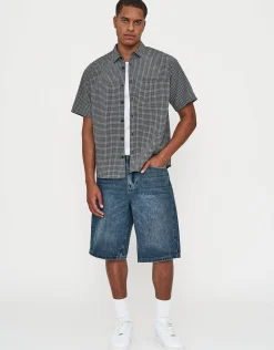 Baggy Fit Jorts in Blue Fade