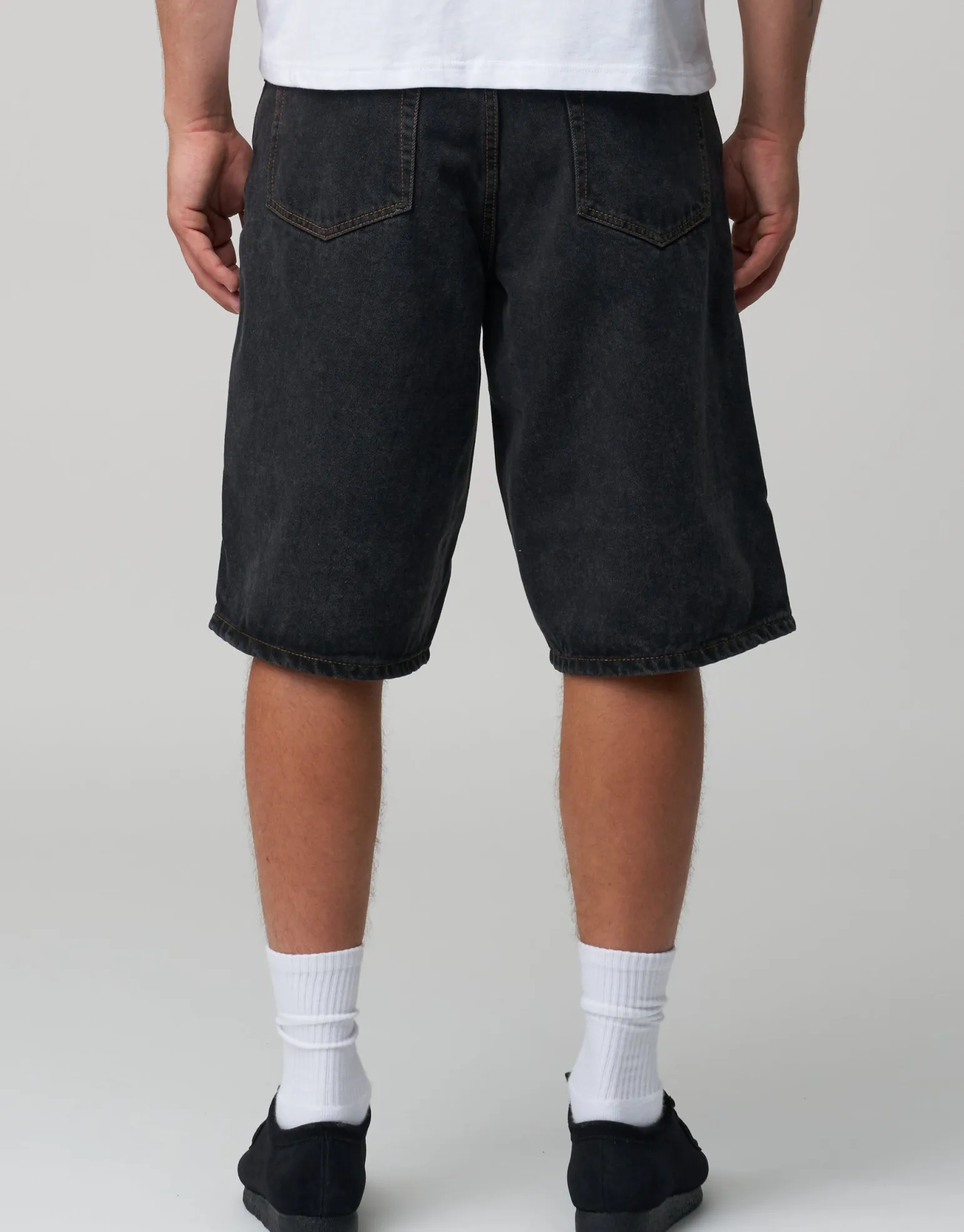 Baggy Fit Jorts in Dark Raw