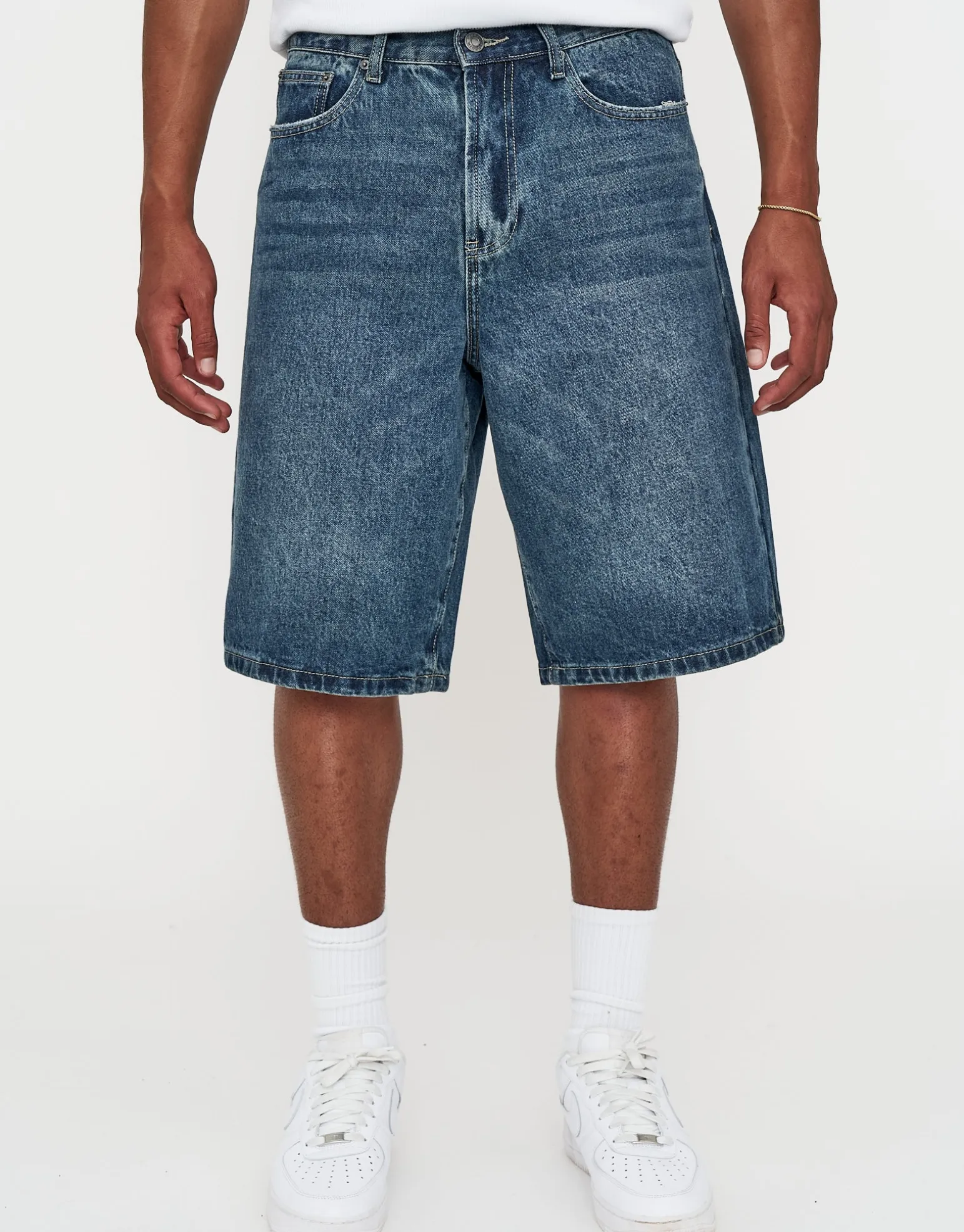Baggy Fit Jorts in Dark Raw