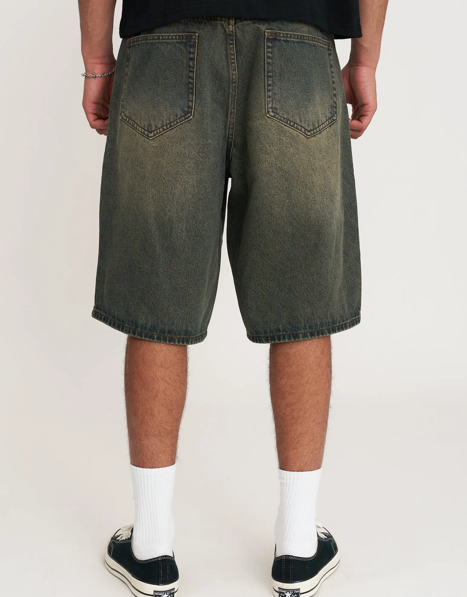Baggy Fit Jorts in Dark Raw