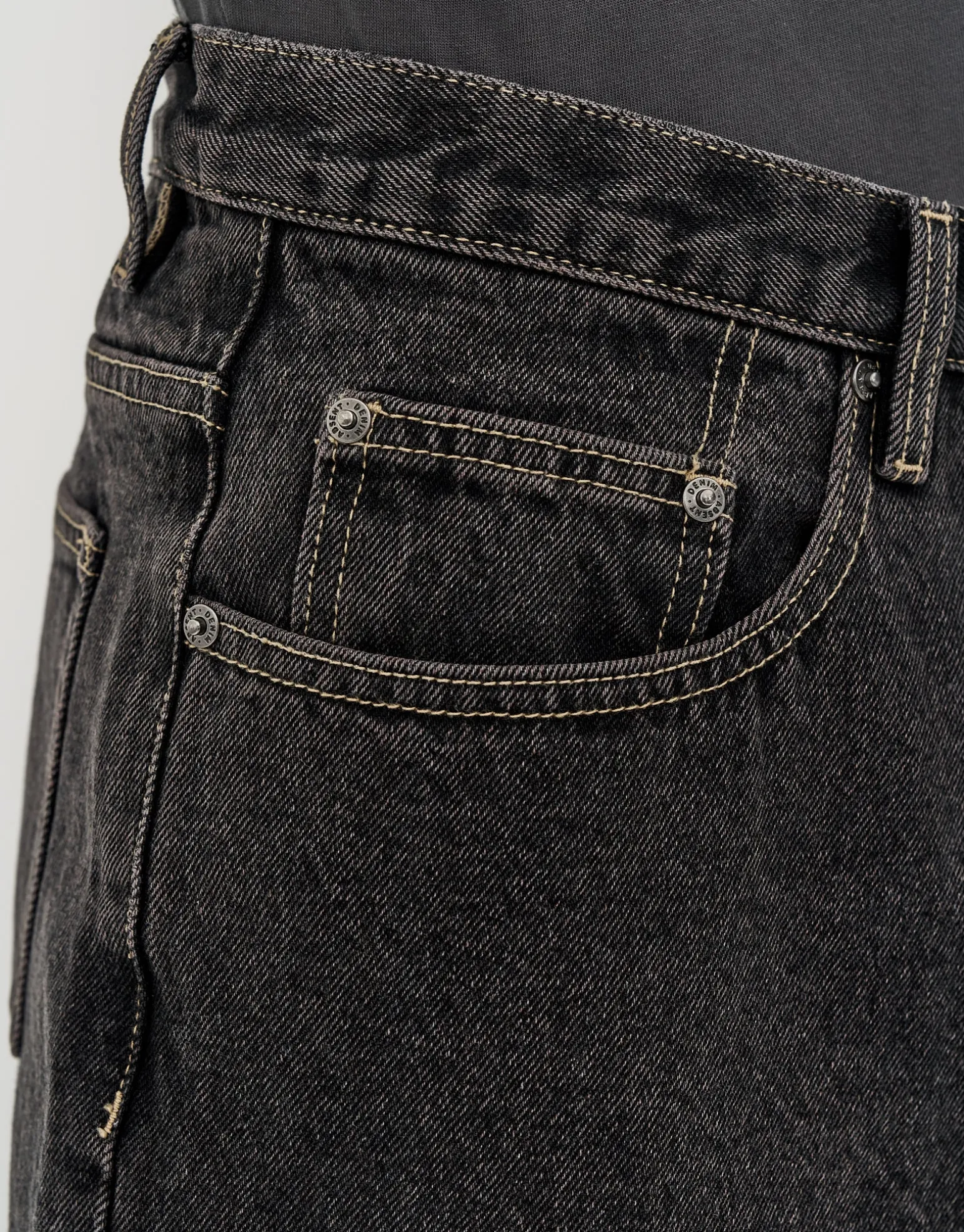 Baggy Fit Jorts in Dark Raw