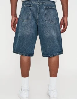 Baggy Fit Jorts in Rust Fade