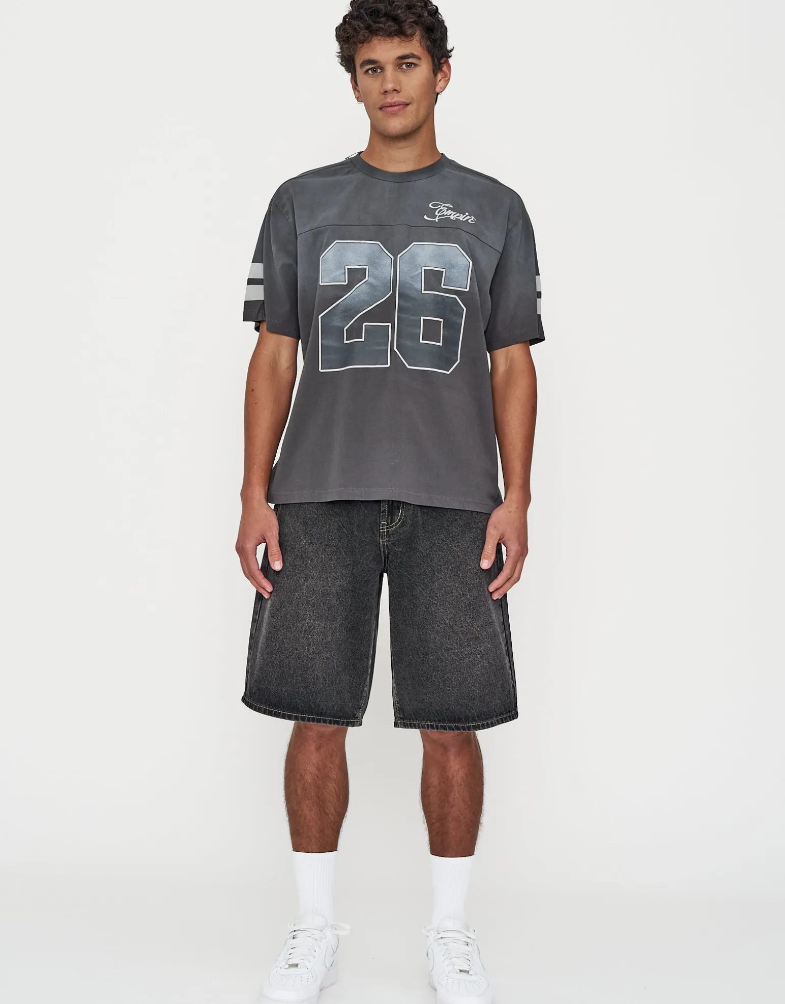 Baggy Fit Jorts in Stone Black