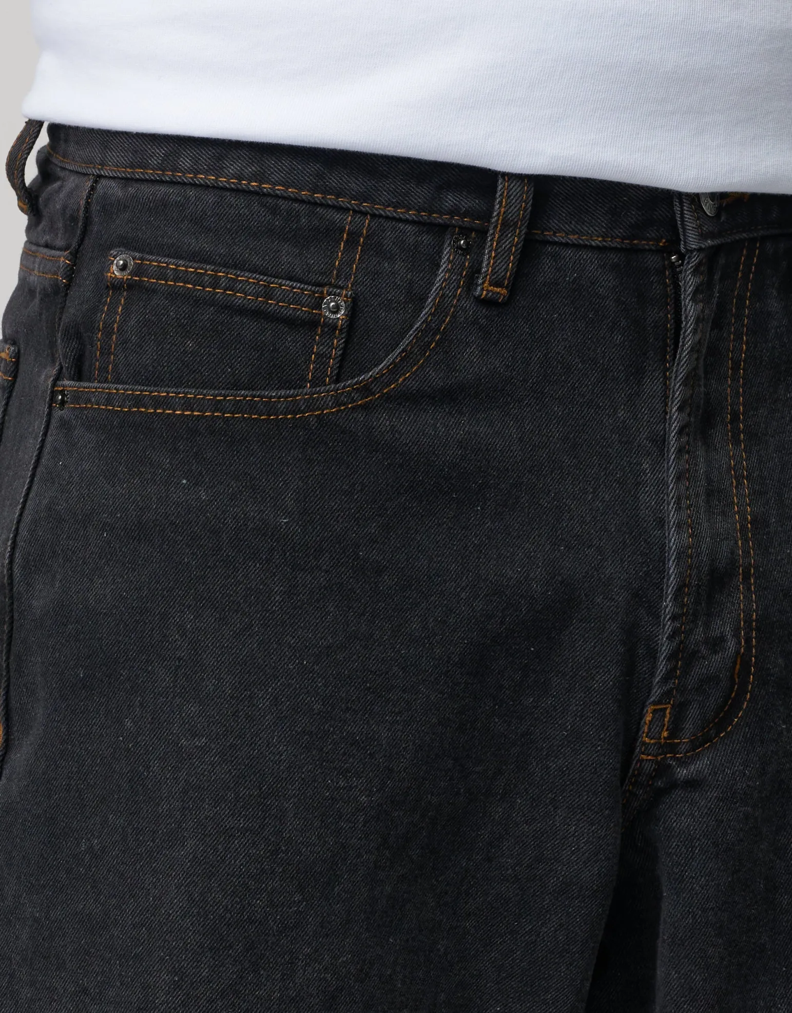 Baggy Fit Jorts in Stone Black