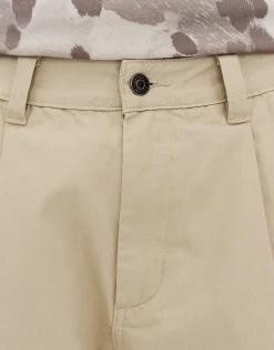 Baggy Fit Pleated Pants in Tan