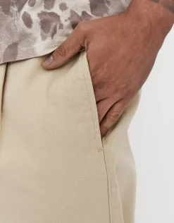 Baggy Fit Pleated Pants in Tan