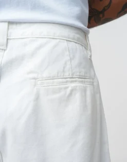 Baggy Fit Pleated Pants in White