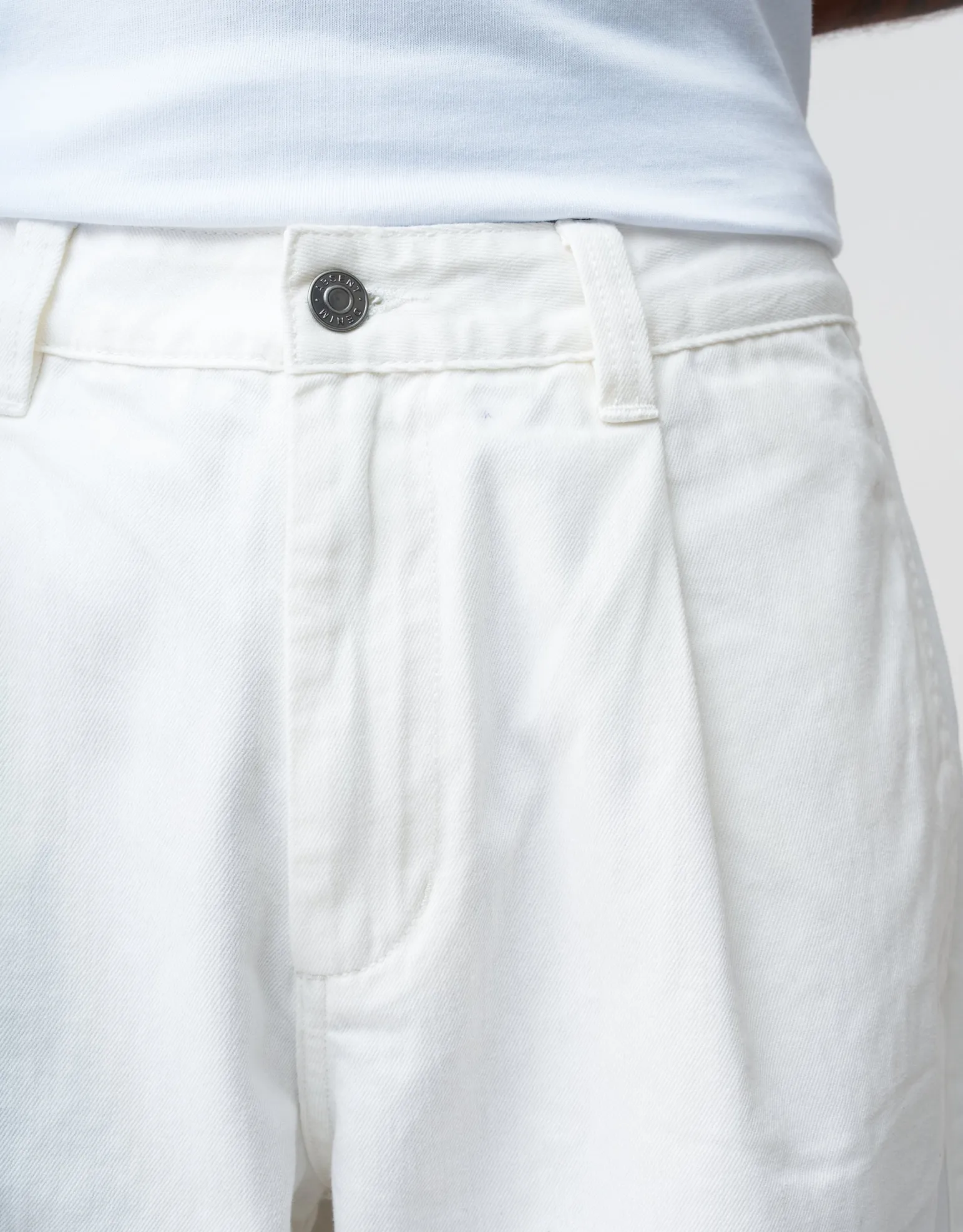Baggy Fit Pleated Pants in White