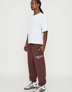 Baggy Leisure Club Cuffed Track Pants in Bitter Brown
