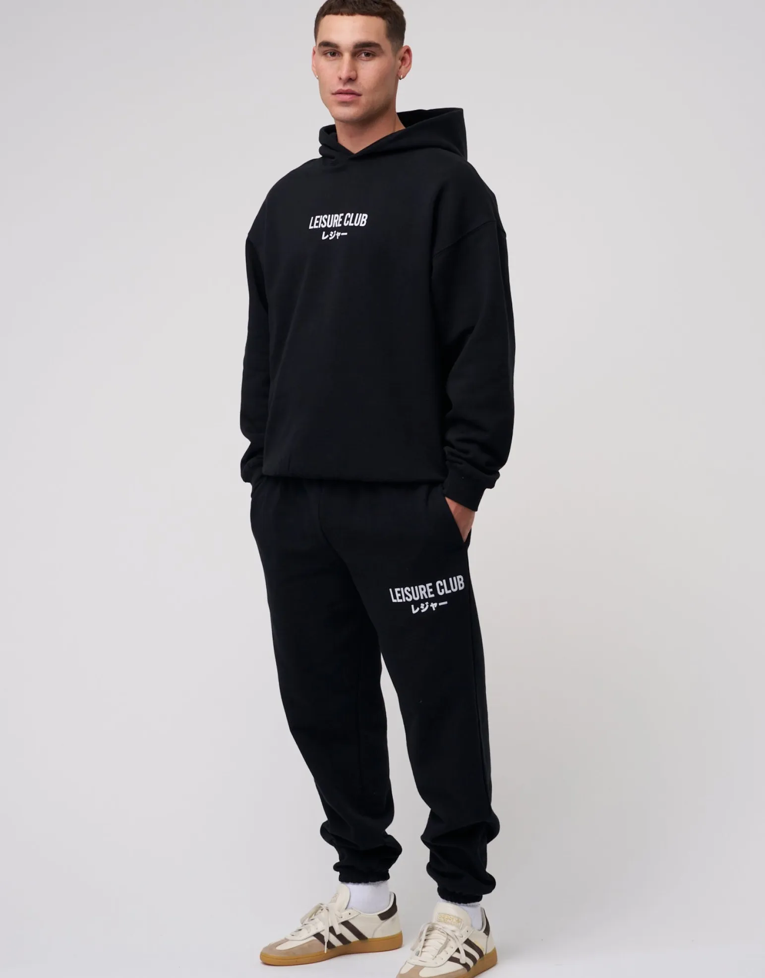 Baggy Leisure Club Cuffed Track Pants in Bitter Brown