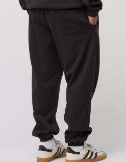 Baggy Leisure Club Cuffed Track Pants in Black