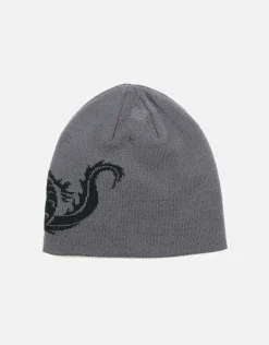 Barbed Skull Beanie in Charcoal