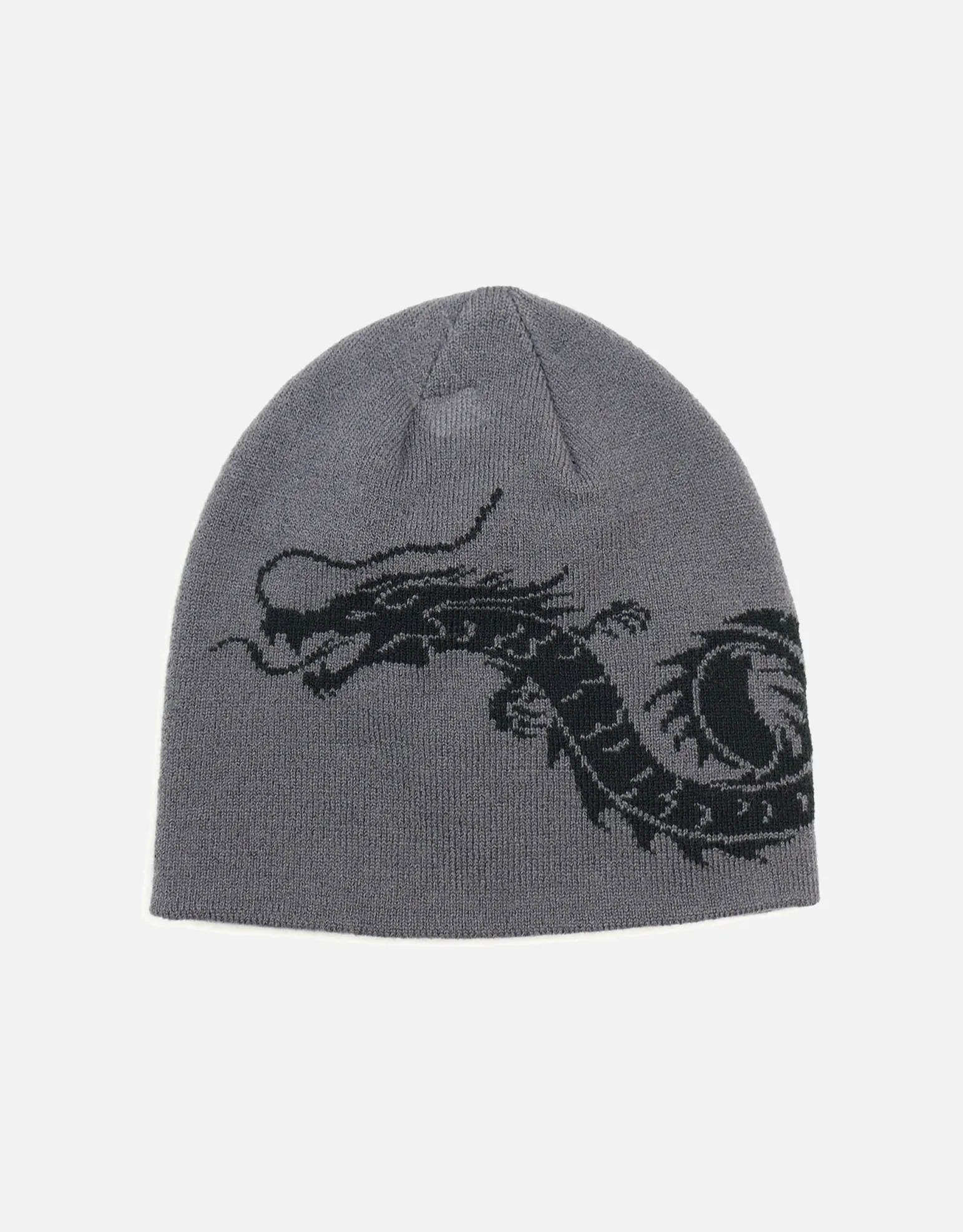 Barbed Skull Beanie in Charcoal