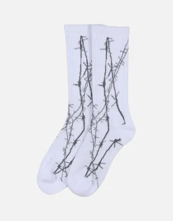 Barbed Wire Crew Socks in Black