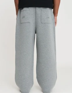 Barrel Fit Scuba Deboss Track Pants in Grey Marle
