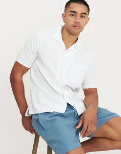 Bedford Linen Relaxed Fit Short Sleeve Shirt in White