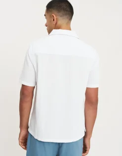 Bedford Linen Relaxed Fit Short Sleeve Shirt in Black
