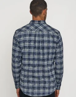 Blast Check Long Sleeve Shirt in Blue