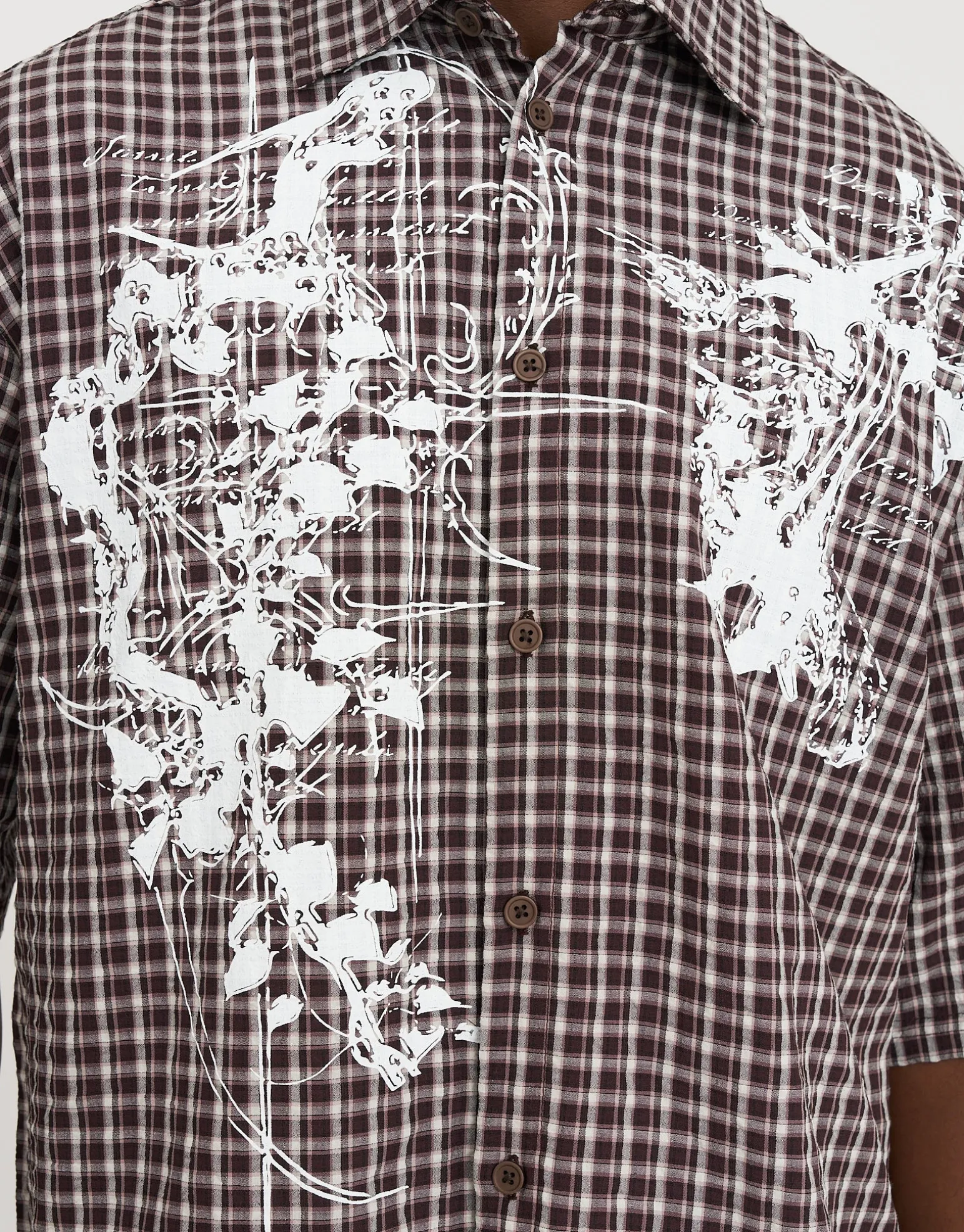 Brambles Printed Short Sleeve Shirt in Brown