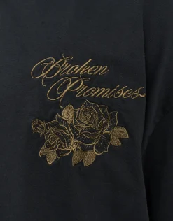 Broken Promises Box Fit T Shirt in Black
