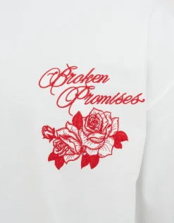 Broken Promises Box Fit T Shirt in Blanc