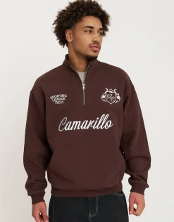 Camarillo Quarter Zip in Bitter Brown