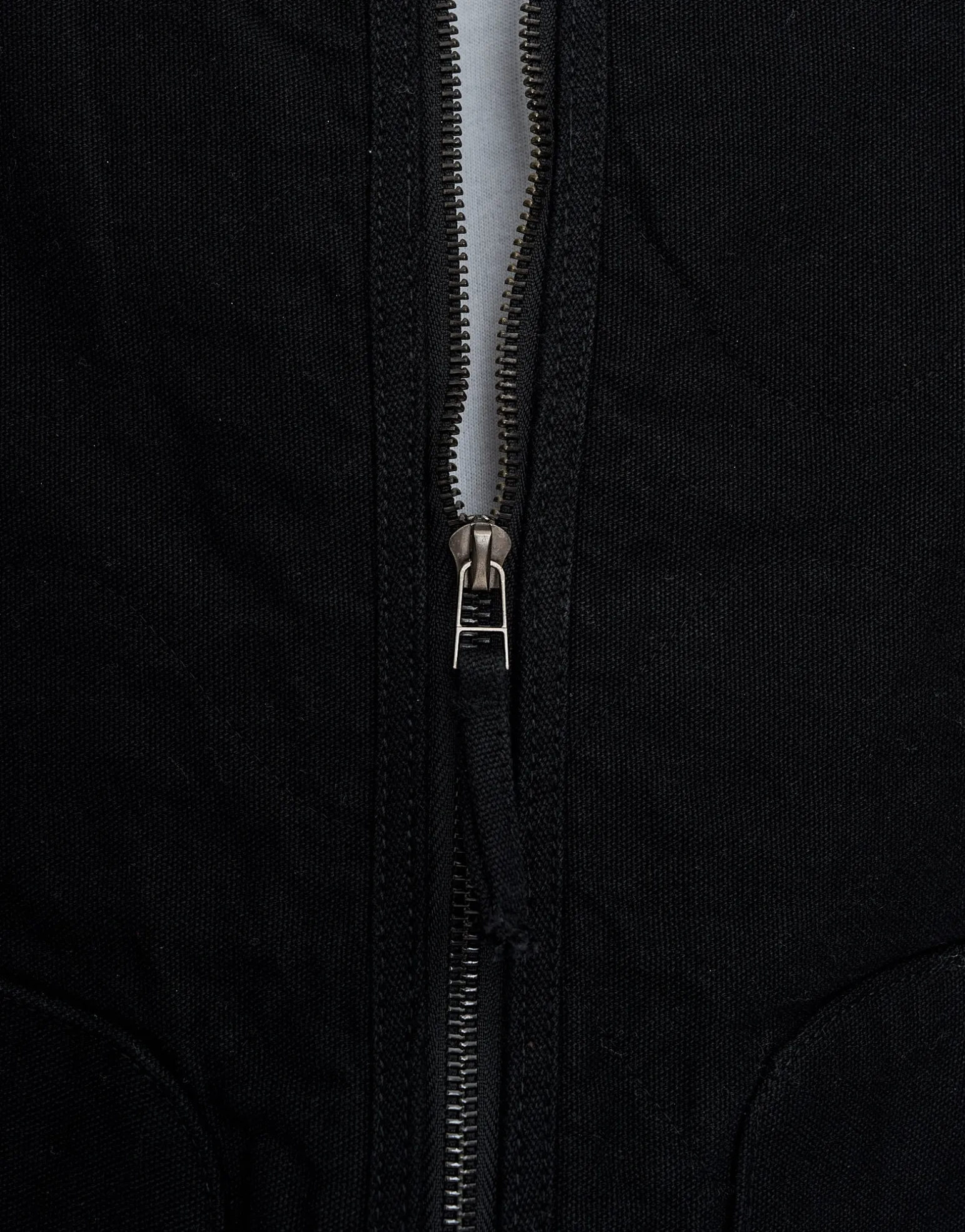 Canvas Zip Up Vest in Washed Black
