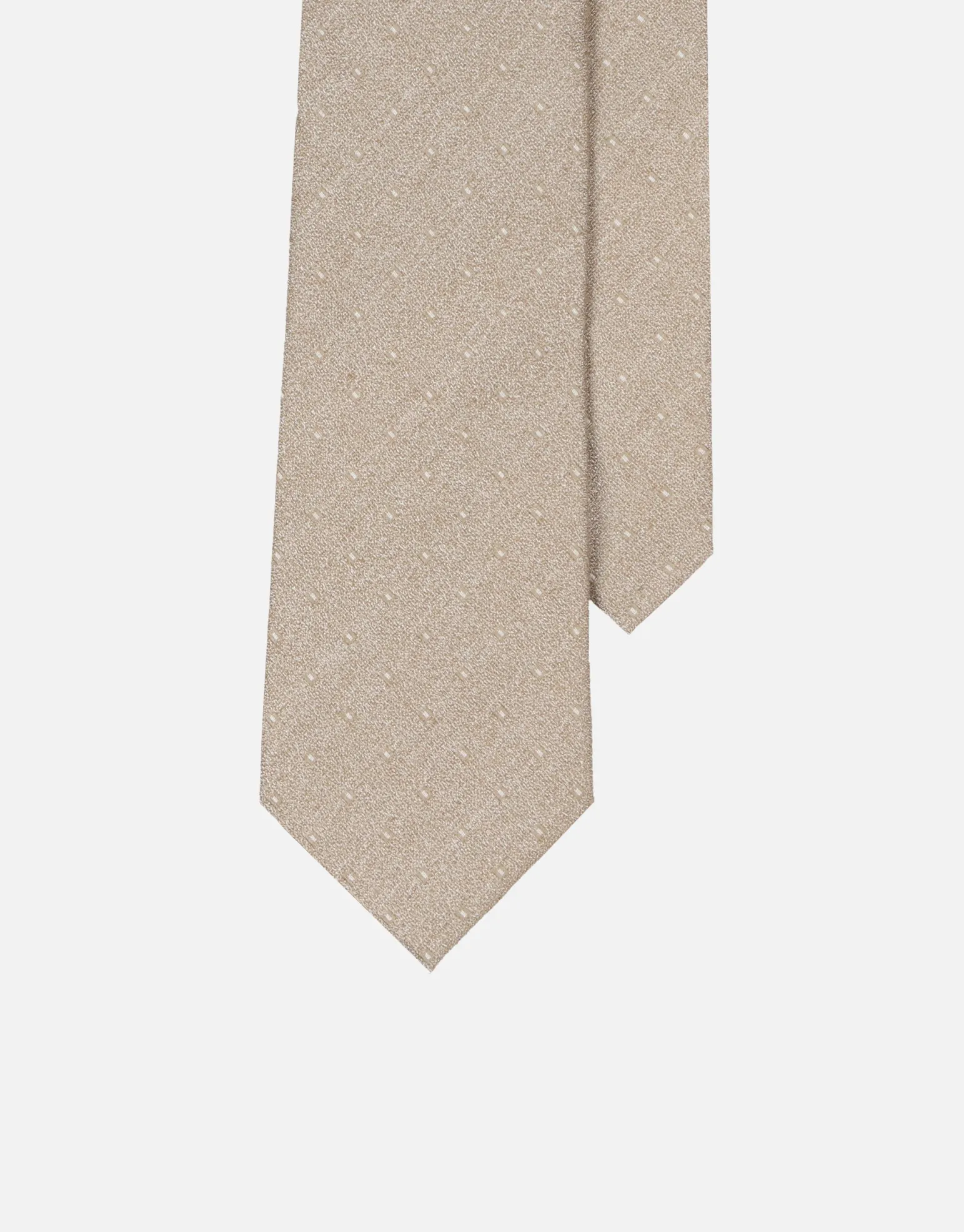Carnaby Spot Slim Tie in Ecru