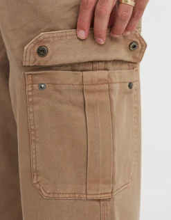 Carpenter Cargo Baggy Fit Pants in Brown