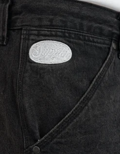Carpenter Relaxed Fit Jorts in Washed Black
