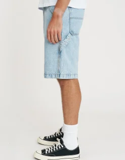 Carpenter Relaxed Fit Jorts in Washed Black