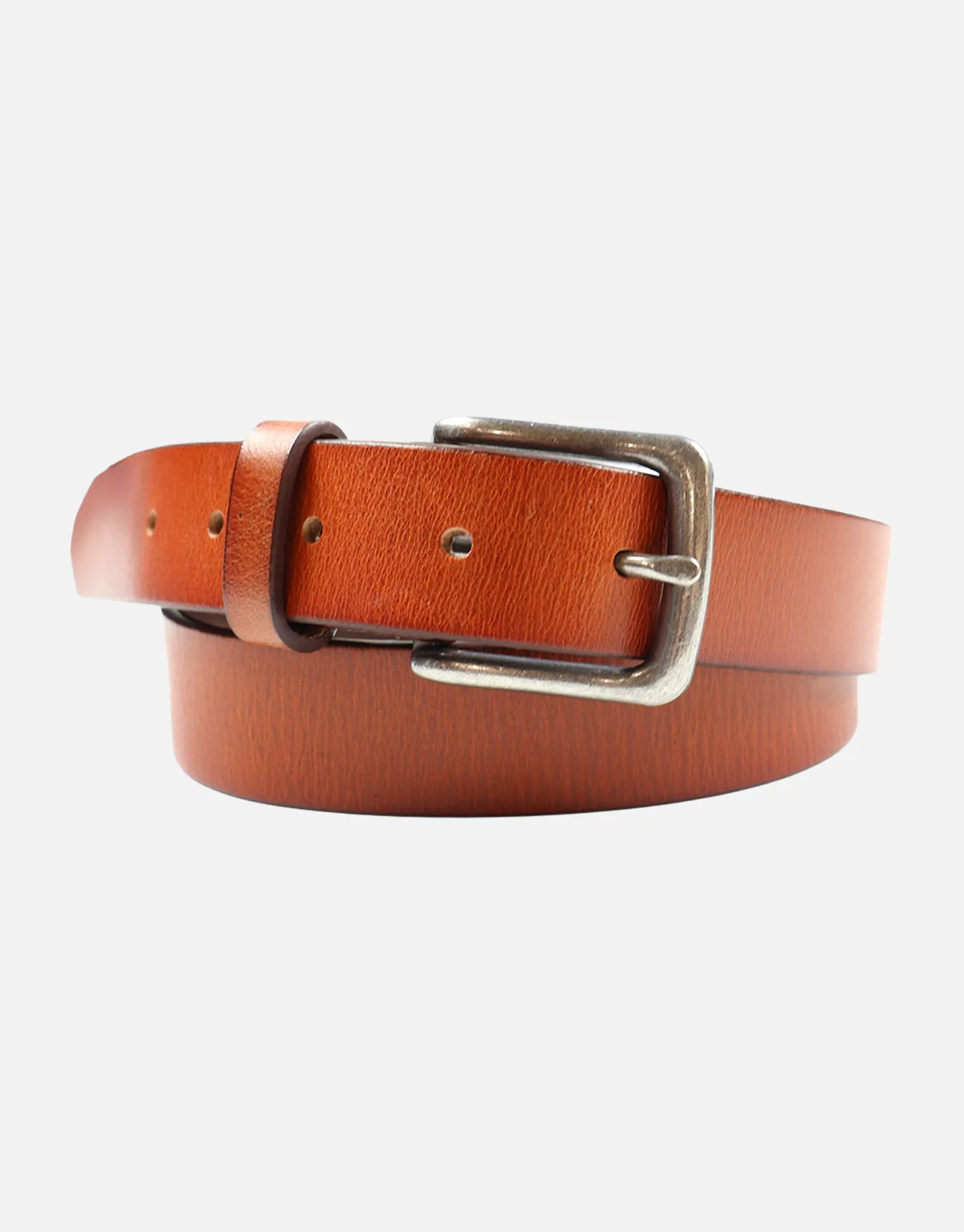 Charlie PU Leather Belt in Rust