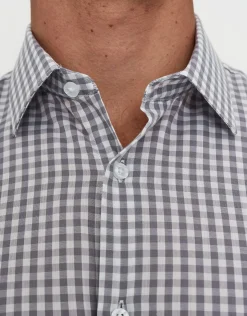 Check Dress Shirt in Light Grey