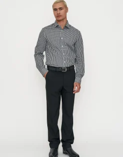 Check Dress Shirt in Light Grey