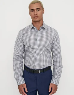 Check Dress Shirt in Light Grey