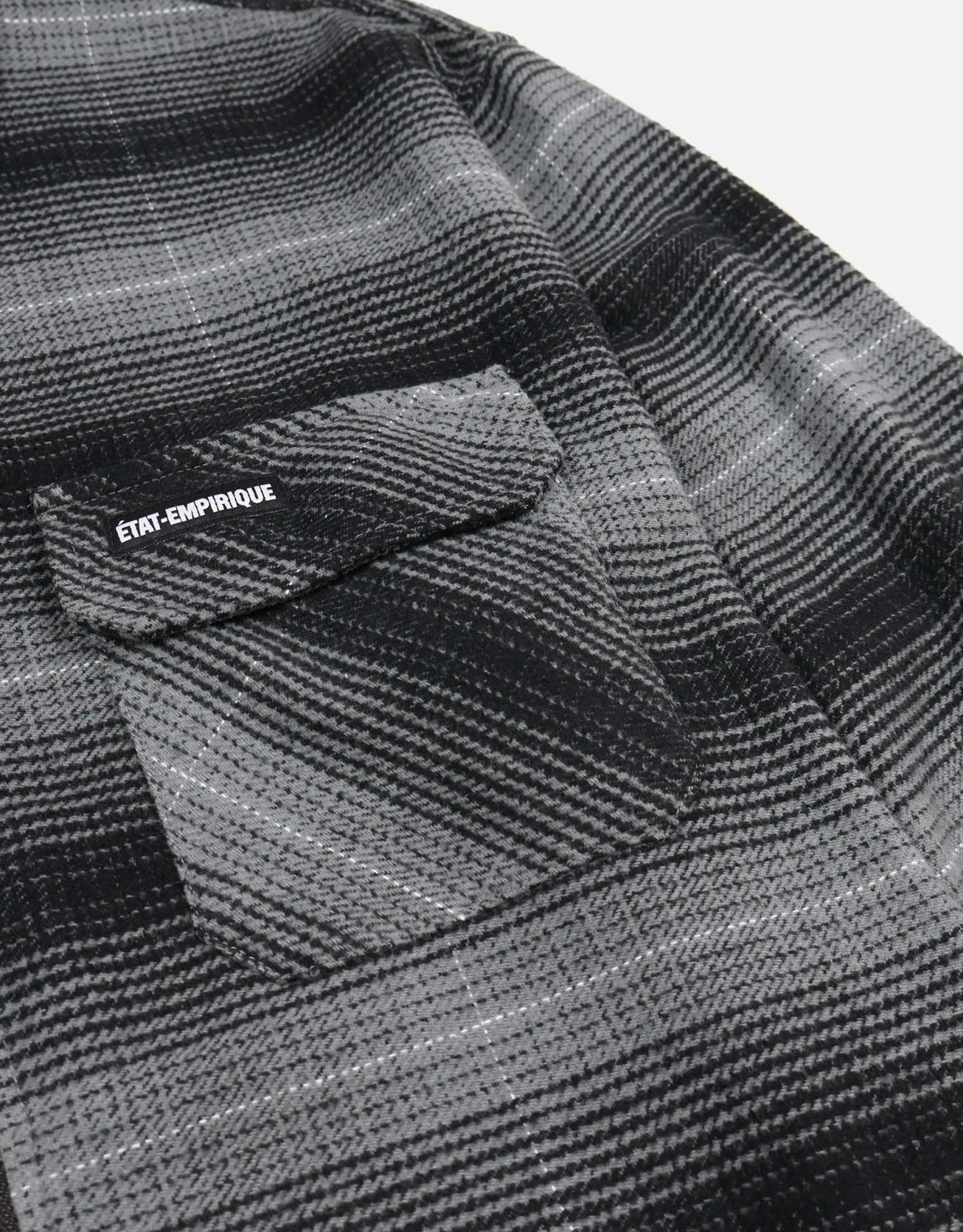 Check Zip Up Long Sleeve Overshirt in Grey Check