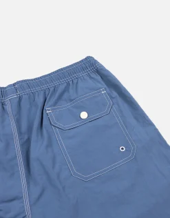 Contrast Stitch Swim Shorts in Black